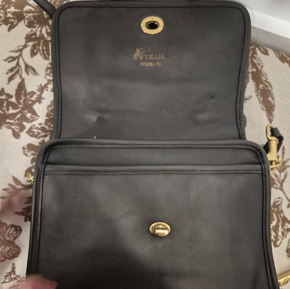 Vintage COACH Court Bag Old Coach Hand Bag Shoulder Bag Black Leather - Picture 11 of 17